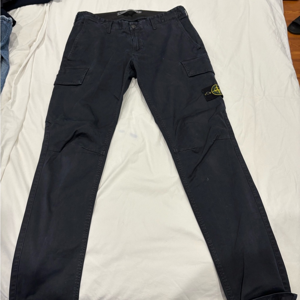 Stone Island Men's Black Cargo Pants